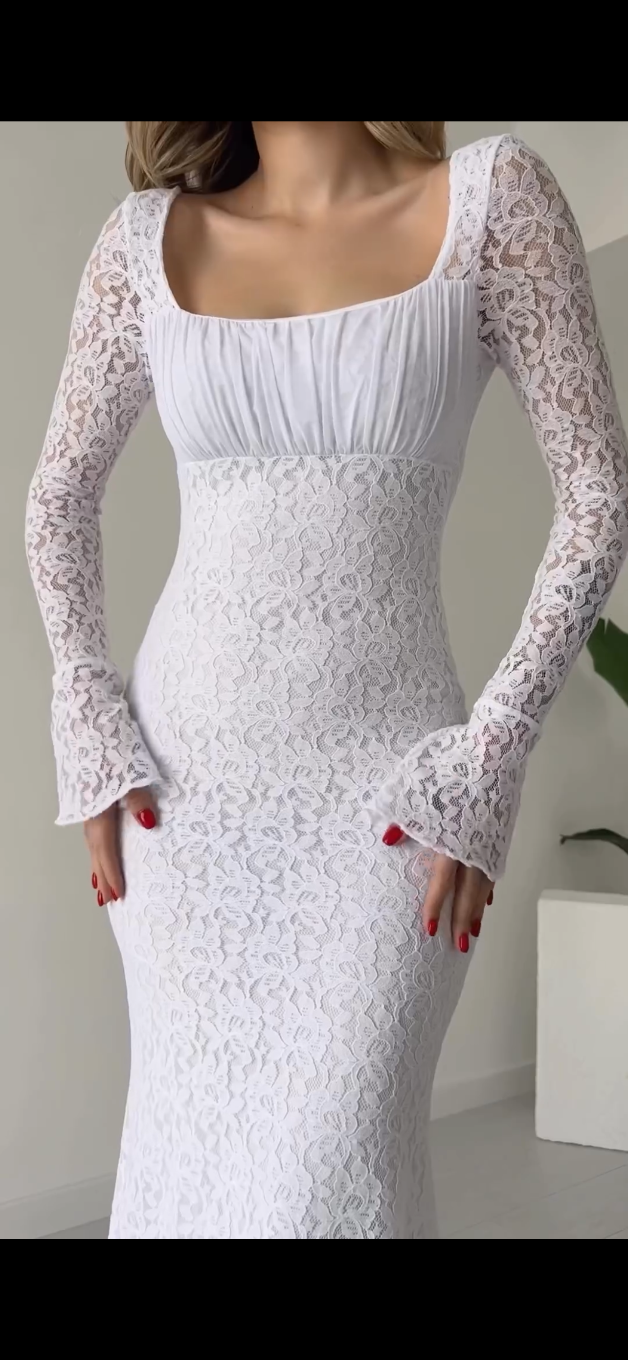 Vestito lungo pizzo Leslie